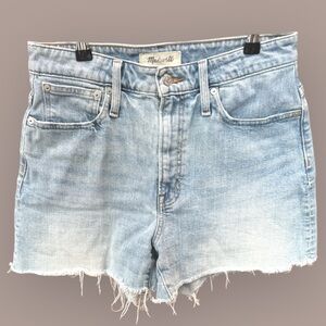 Madewell Curvy Perfect Vintage Short Women's Distressed Light‎ Blue Jean Shorts
